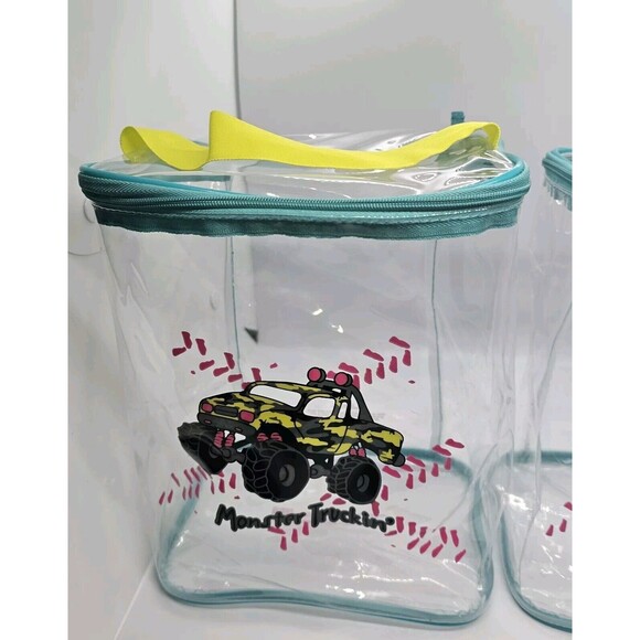 2-Monster Truckin transparent clear tote bag 8"x8"x6" - Picture 3 of 11